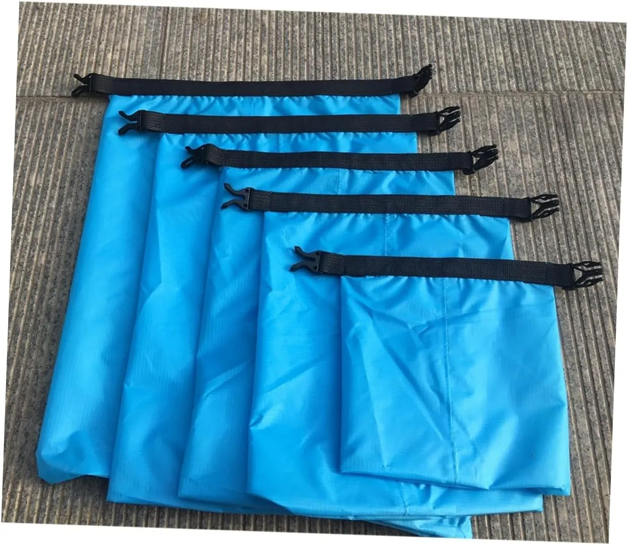 Kisangel 5 Pcs Waterproof Rafting Bag Floating Dry Bag Portable Outdoor Storage Pouch for Kayak Camping Boating 1.5l 2.5l 3.5l 4.5l 6l