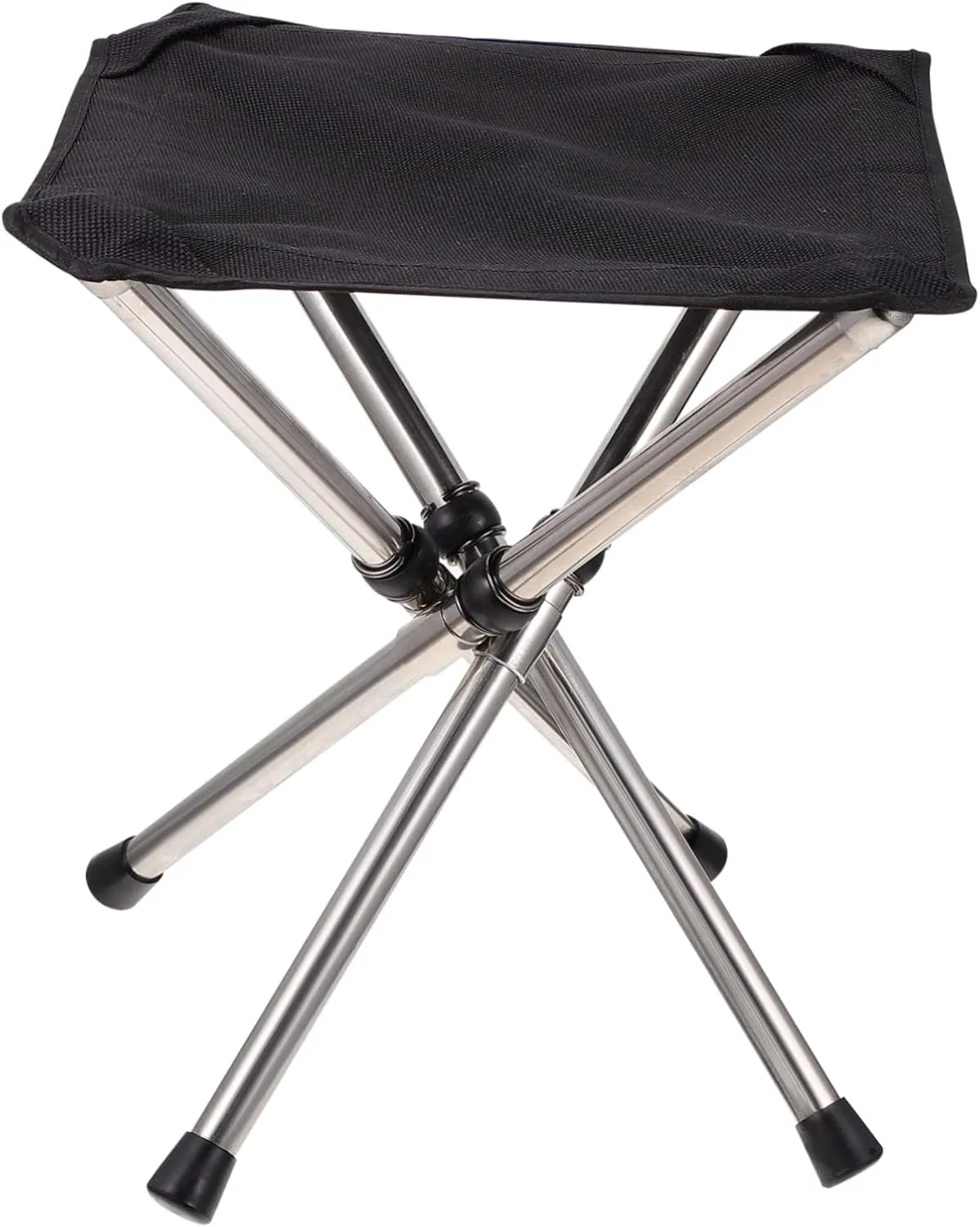 Kisangel Folding Portable Camping Stool Stainless Steel Outdoor Chair Compact and Sturdy Suitable for Travel Hiking Fishing