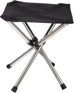 Kisangel Folding Portable Camping Stool Stainless Steel Outdoor Chair Compact and Sturdy Suitable for Travel Hiking Fishing