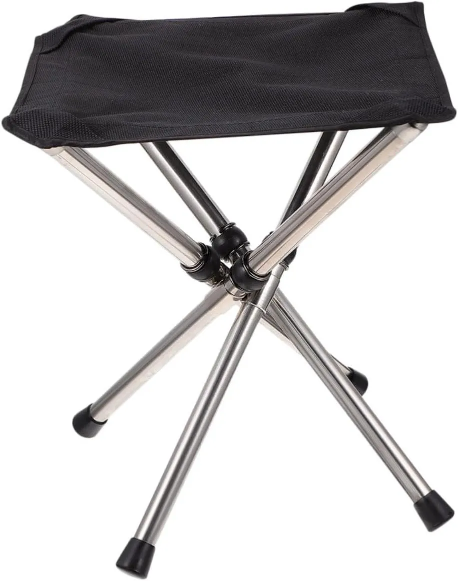 Kisangel Portable Folding Stool Telescopic Outdoor Chair Canopy Lightweight Camping Stool for Hiking BBQ Fishing Travel