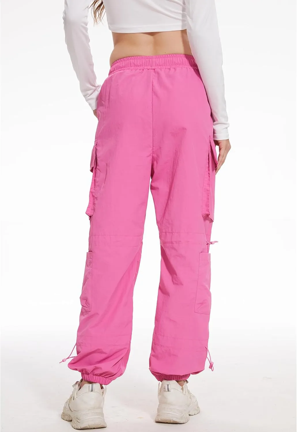 Kisswow Womens Cargo Pants Baggy Parachute Pants Women Quick Dry Joggers Waterproof Hiking Pants