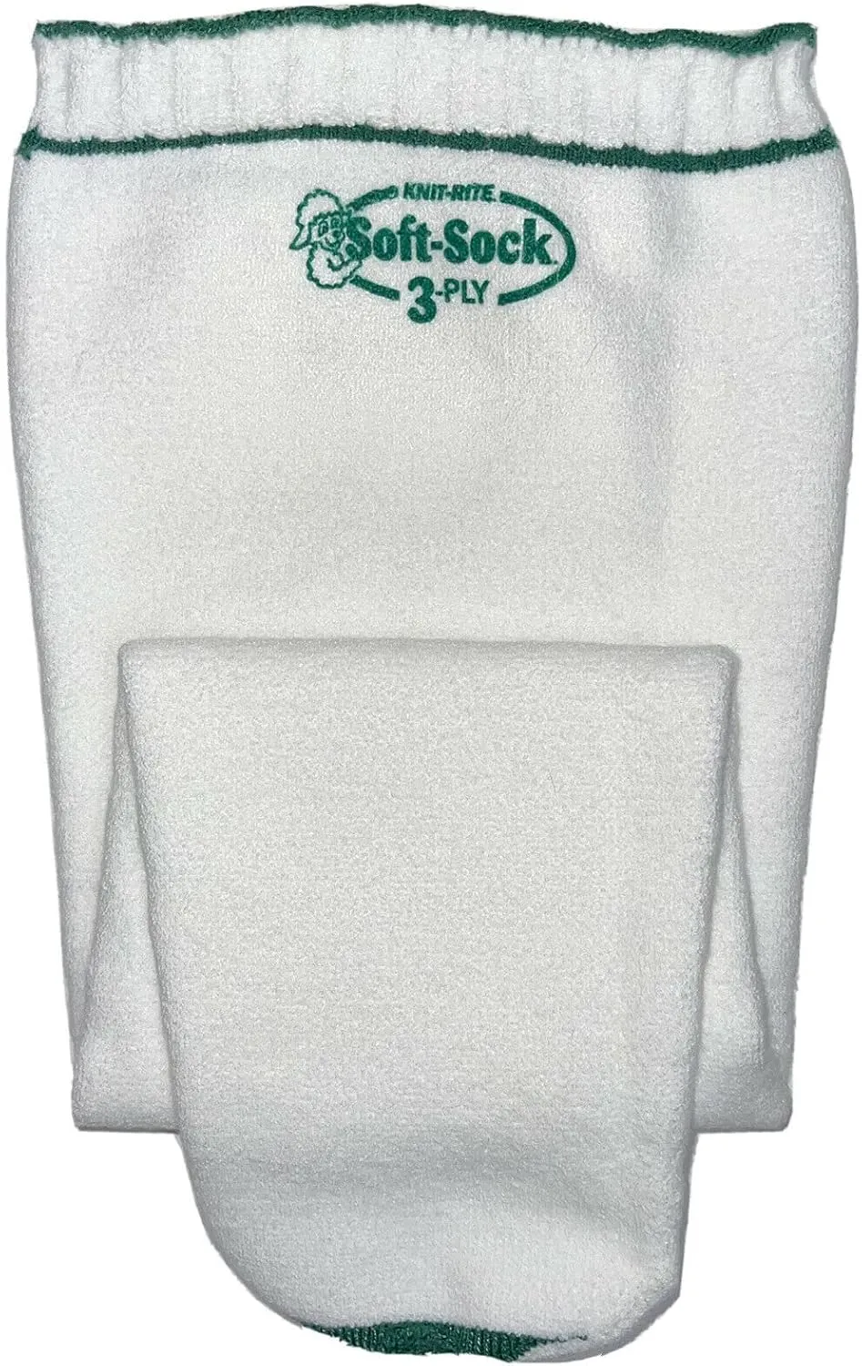 Knit Non Roll Top Soft Sock Cuddly n Soft Prosthetic Sock 3 Ply with Hole Regular Medium 1SP3SRMD White