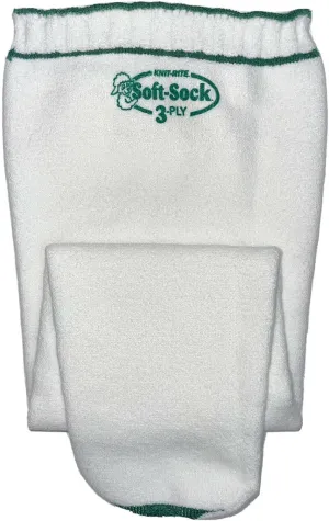 Knit Non Roll Top Soft Sock Cuddly n Soft Prosthetic Sock 3 Ply with Hole Regular Medium 1SP3SRMD White