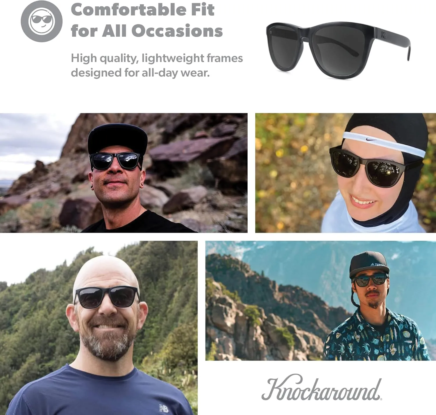 Knockaround Premiums and Sport Polarized Sunglasses for Men & Women - Impact Resistant Lenses & Full UV400 Protection