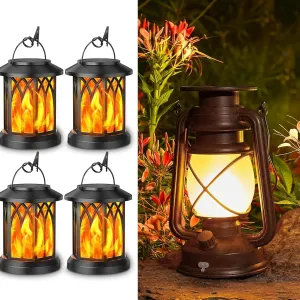 KOOPER 4 Pack Solar Flame Lantern   2 Pack Solar Powered Camping Lanterns