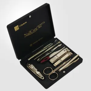 Korean Nail Clipper! World No. 1, Three Seven (777) Travel Manicure Pedicure Grooming Kit Set (9 PCs, TS-4700BVG), MADE IN KOREA, SINCE 1975