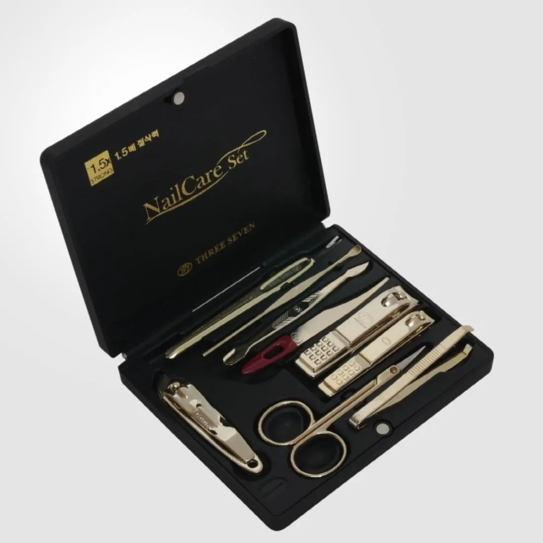 Korean Nail Clipper! World No. 1, Three Seven (777) Travel Manicure Pedicure Grooming Kit Set (9 PCs, TS-4700BVG), MADE IN KOREA, SINCE 1975