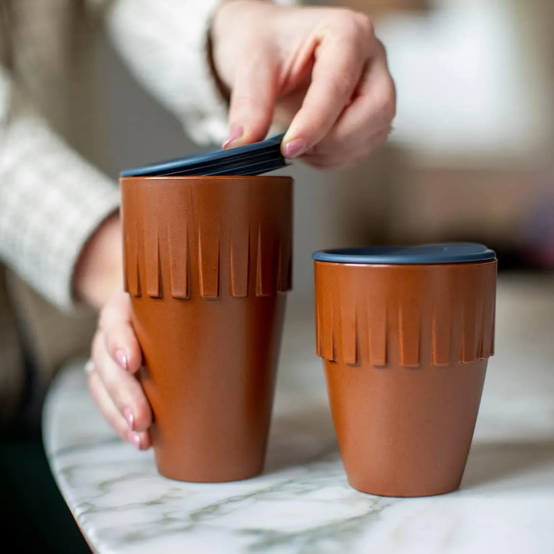 Koziol Cappuccino Connect 4080675 Coffee Mug 300 ml Thermoplastic Plastic Organic Deep Blue