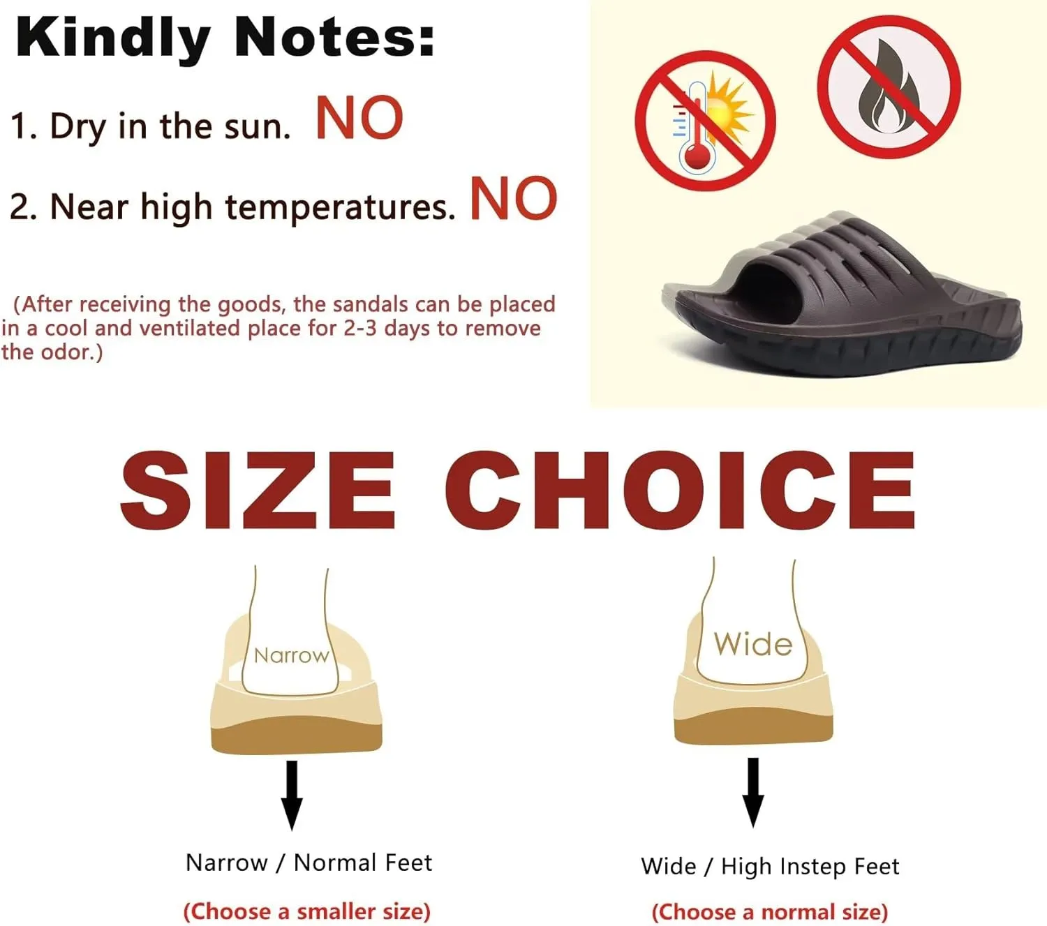 KuaiLu Mens Recovery Sandals Orthotic Thick Cushion Open Toe Sport Slides, Reduces Stress on Feet With Comfortable Plantar Fasciitis, Joints & Back Post-Exercise