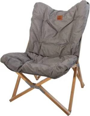 Kuma Outdoor Gear Yoho Bamboo Butterfly Chair with Carry Bag, Ultimate Portable Luxury Outdoor Chair for Camping, Glamping, Sports & Outdoor Adventures (Heather Grey)