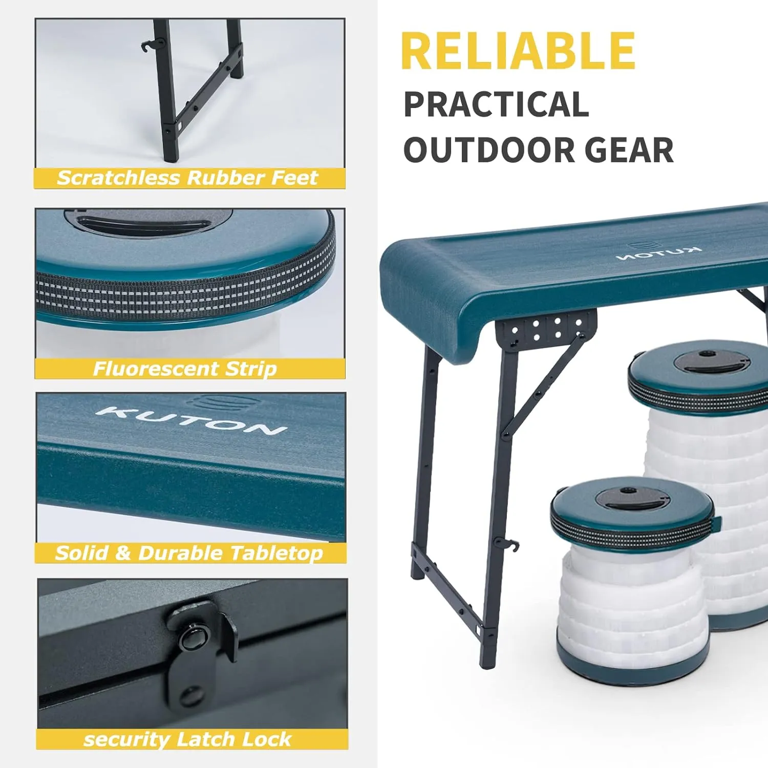 KUTON Folding Table Chair Set-‎YD-TS-BU01