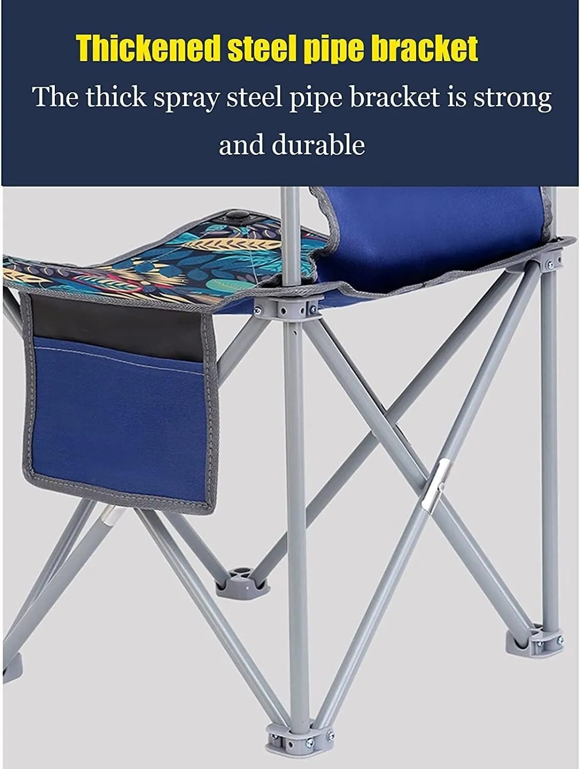 KYUSAR Camping Chair Outdoor Chair Foldable Chair Small Folding Camping Chair Lightweight Seat Portable Stool with Carry Bag for Hiking Fishing Beach Picnic Folding Camping Chair (Size : 33x32x56cm)