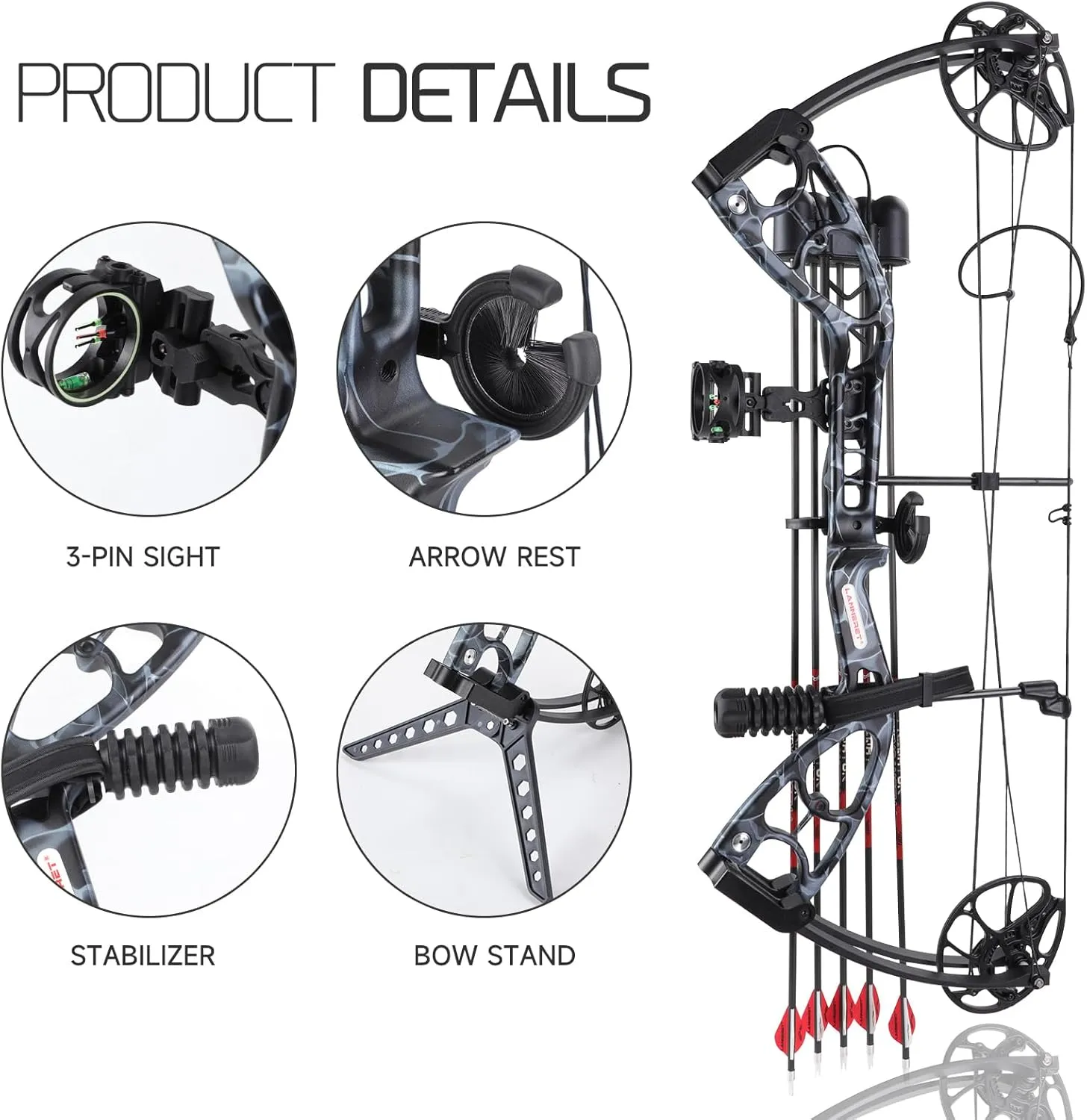 Lanneret P10 Compound Bow and Archery Sets，0-70 lbs.