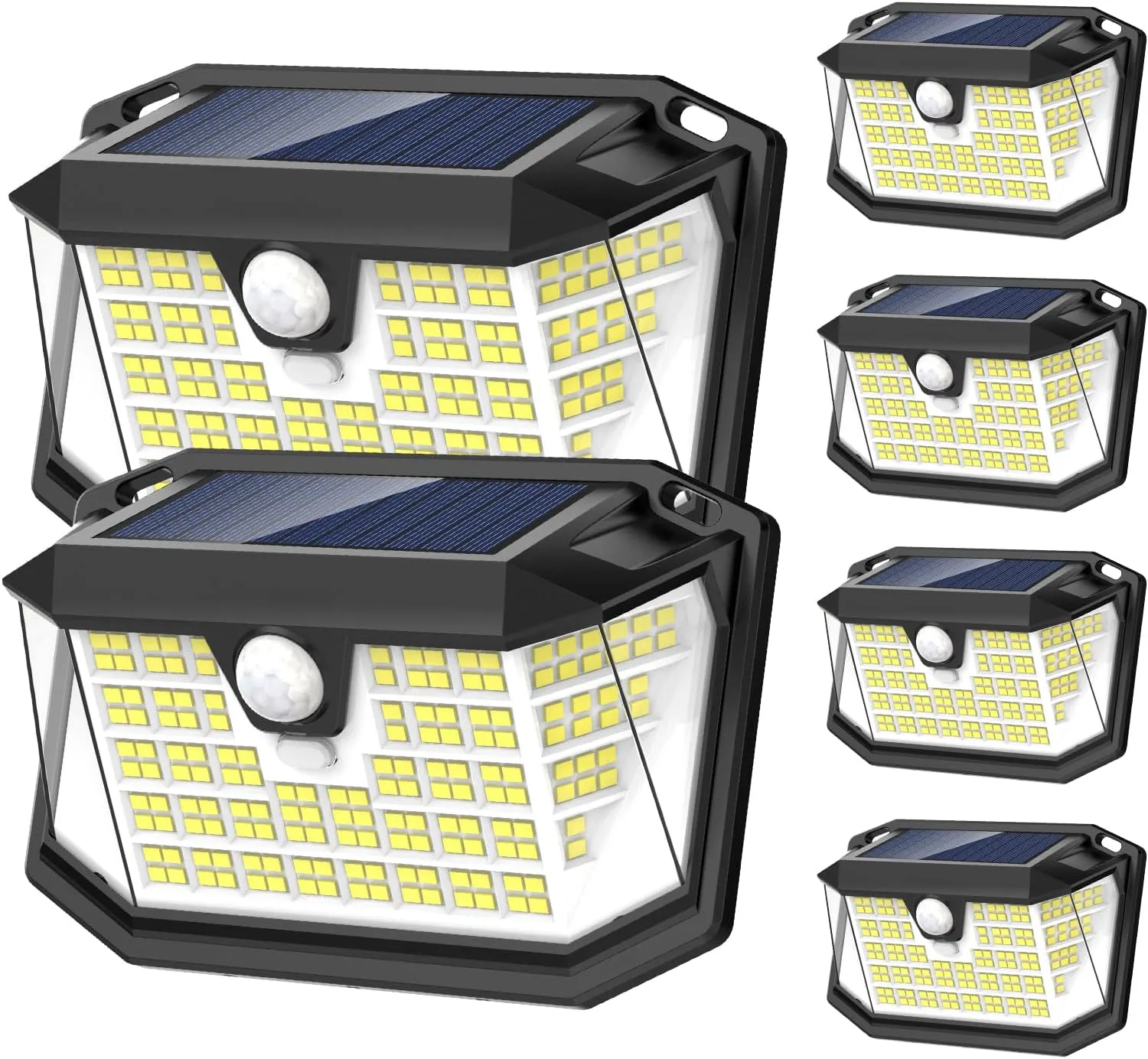 LANSOW Solar Motion Lights Outdoor 6 Pack, 188 LED/3 Modes, Motion Sensor Outdoor Lights, IP65 Waterproof 270° Lighting, Solar Powered Security Flood Lighting for Wall Patio Garage Fence(White)