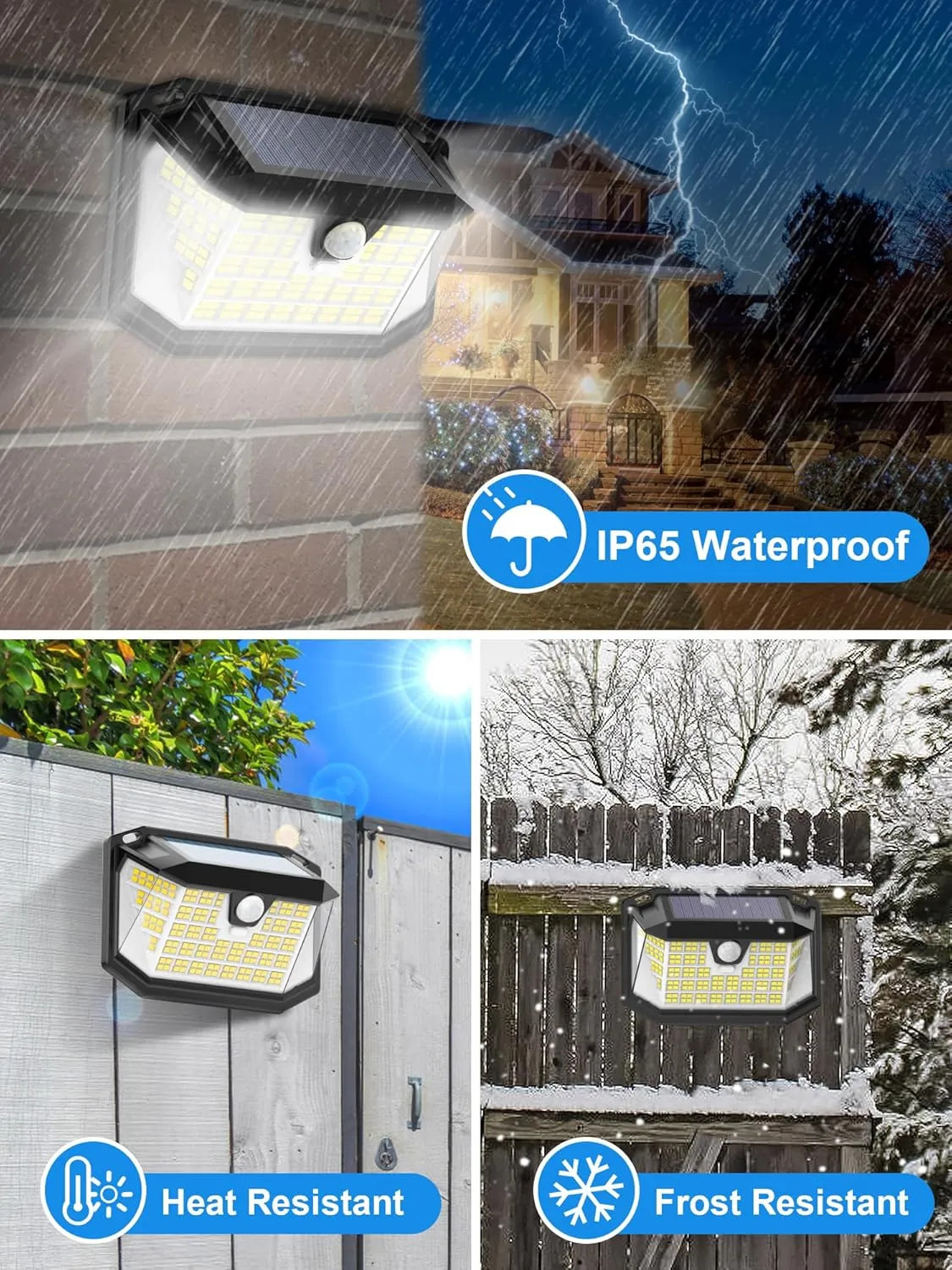 LANSOW Solar Motion Lights Outdoor 6 Pack, 188 LED/3 Modes, Motion Sensor Outdoor Lights, IP65 Waterproof 270° Lighting, Solar Powered Security Flood Lighting for Wall Patio Garage Fence(White)