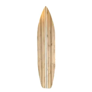 Large 6 foot wood Surfboard Wall Art Light Vintage stained style with stripes