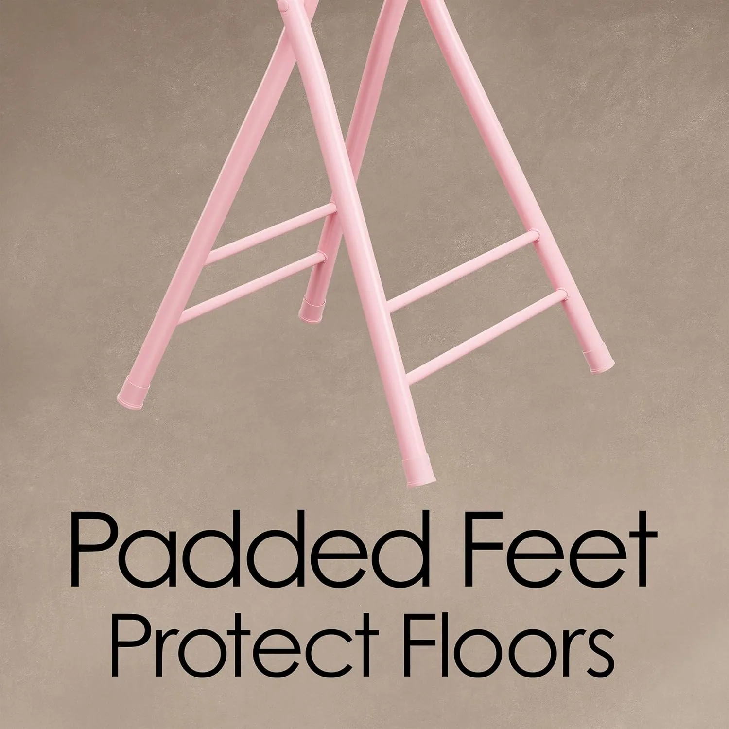 Lavish Home Folding Stool - Backless 24-Inch Stool with 225lb Capacity for Kitchen or Rec Room - Portable Indoor Counter Bar Stools (Pink)