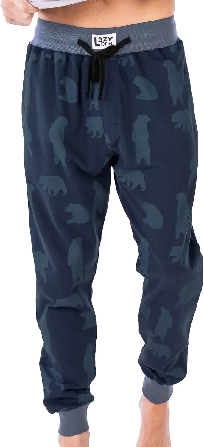 Lazy One Men's Jogger Sweatpants, Cozy, Warm, Pockets
