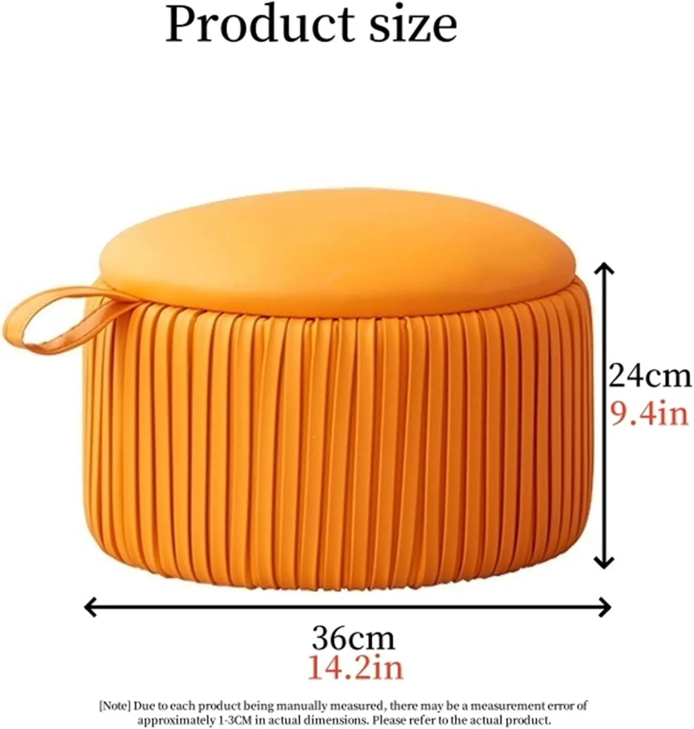 Leather Ottoman Small Stool Low Foot Rest Stool Round Footstool Stackable Makeup Chair Leisure Chair for Balcony Living Room Dressing Room Creative idea(Gray)