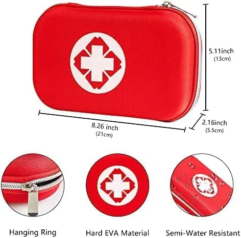 Leayjeen Multi-Purpose First Aid Kit Survival Kit (78 Individual) Compact Structure Compact, Lightweight for Emergencies at Outdoors, Car, Camping, Hunting, Adventures, Hiking & Survival. (red)