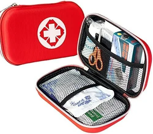 Leayjeen Multi-Purpose First Aid Kit Survival Kit (78 Individual) Compact Structure Compact, Lightweight for Emergencies at Outdoors, Car, Camping, Hunting, Adventures, Hiking & Survival. (red)