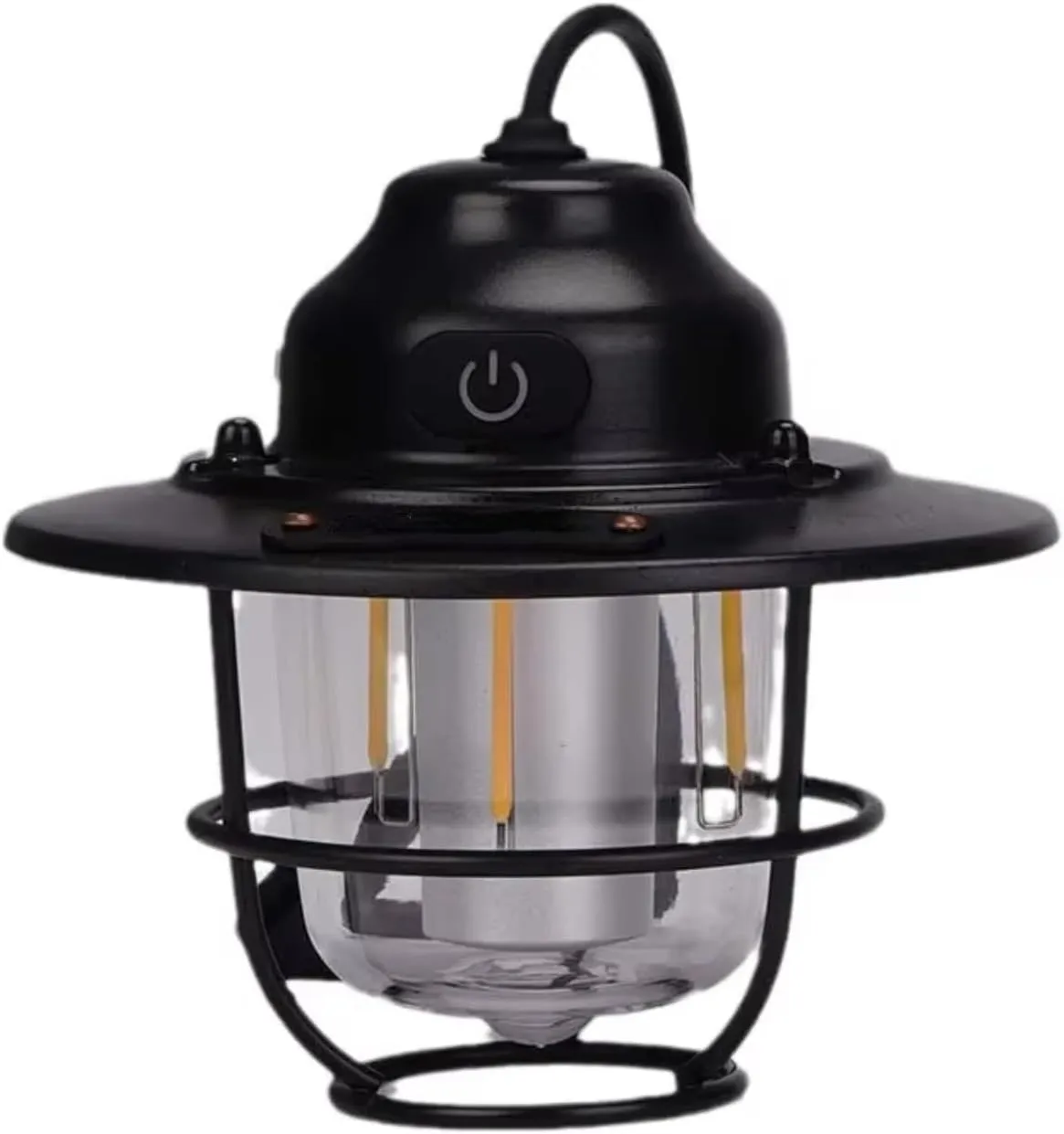 LED Camping Lamp Retro Hanging Lamp Portable Stepless Dimming Camping Light Waterproof Rechargeable Outdoor Light Lantern