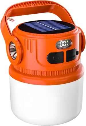 Led Camping Lantern, Rechargeable Emergency Light, USB & Solar Powered, 6-Mode Brightness, Compact & Portable