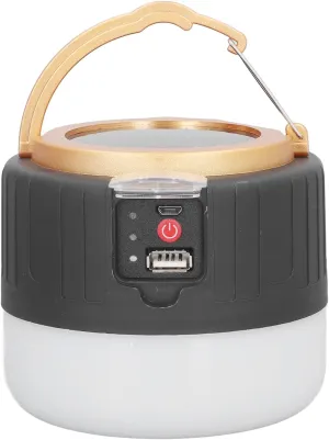LED Camping Lantern Rechargeable, LED Camping Lantern USB Interface Multifunction Solar LED Camping Light for Emergency Outage BBQ Hiking