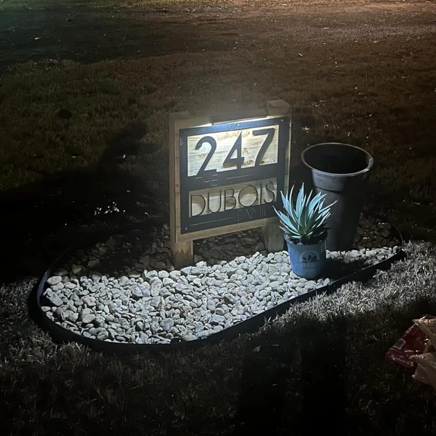 LED Illuminated Outdoor Address Light Waterproof - Solar House Numbers for Outside Address - Real Estate Agent Signboard Wireless Dusk to Dawn Lighting for Homes Yard Business Sign Lights 6000K Cold White