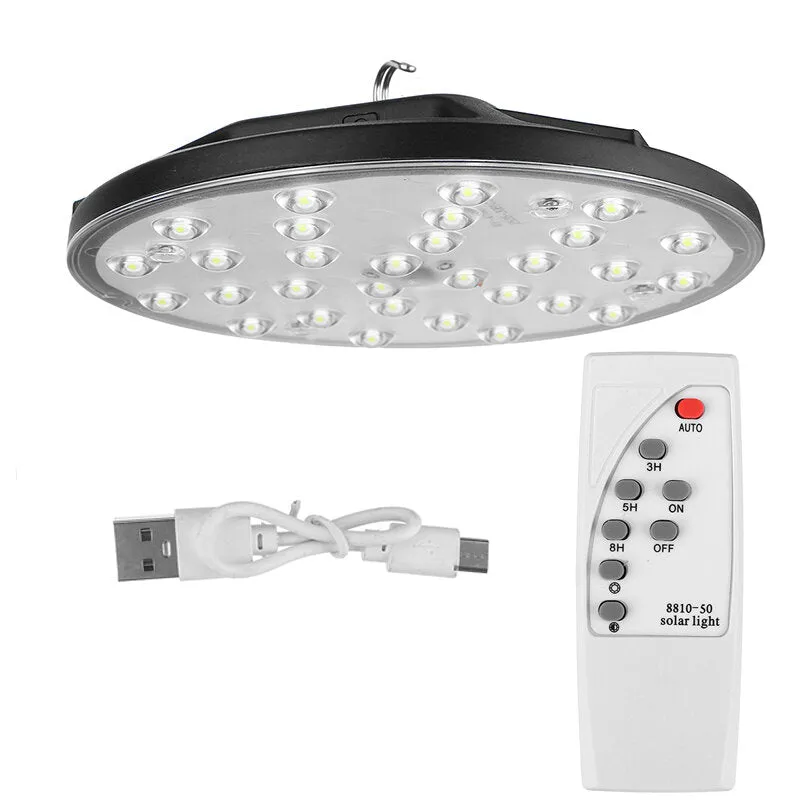 LED Solar Camping Tent Light Garden Hooking Floodlight Outdoor Lamp With Remote Control