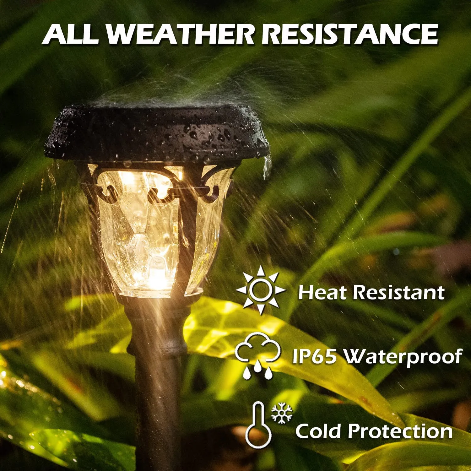 LeiDrail 6 Pack 2 Modes Super Bright Metal Glass Solar Path Light Waterproof Warm White/Cool White（LD017）
