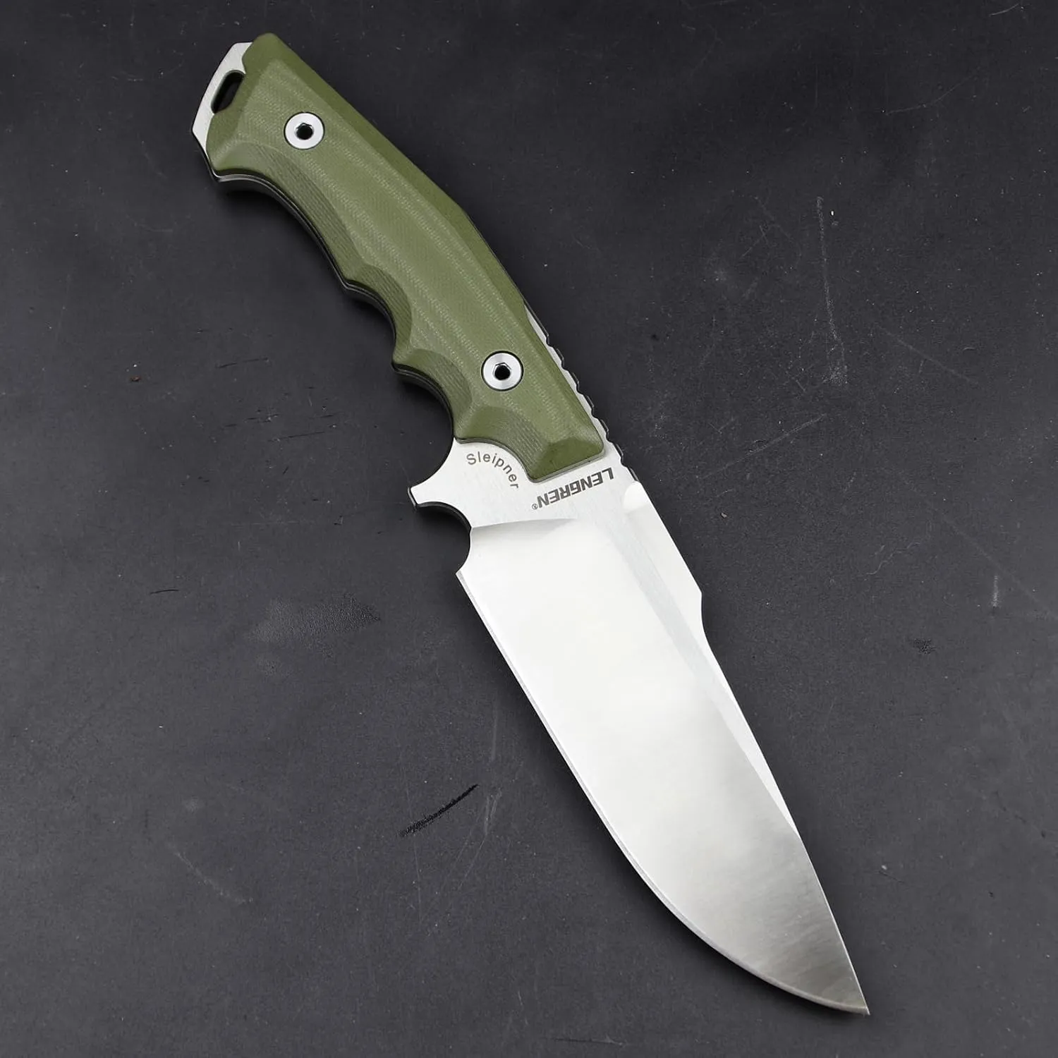 LENGREN【Tank 12 Inches 7.8MM THK Full Tang Heavy Fixed Blade Multifunctional Tactical Knife Sleipner Steel G10 Handle Kydex Sheath And Magnesium Rod For Camping Hiking Hunting (White)