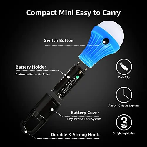 Lepro LED Camping Lantern, Camping Accessories, 3 Lighting Modes