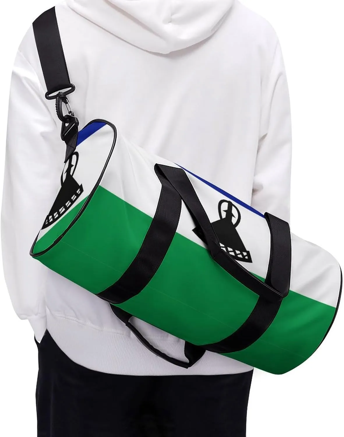Lesotho Flag Duffel Bag Dry Wet Separation for Boys Girls Travel Gym Overnight