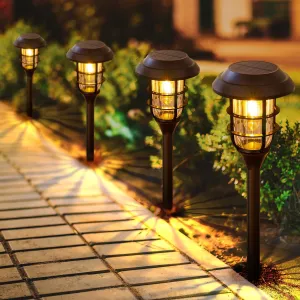 LETMY Solar Pathway Lights Outdoor, 8 Pack Bright Solar Lights Outdoor, IP65 Waterproof Auto On/Off Solar Garden Lights Solar Powered Landscape Lighting for Yard Patio Walkway Driveway