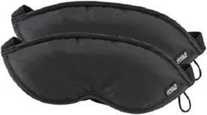 Lewis N. Clark Comfort Eye Mask   Sleep Aid to Block Light for Travel, Airplane, Hotel, Airport, Insomnia   Headache Relief with Adjustable Straps, 2 pack, Black