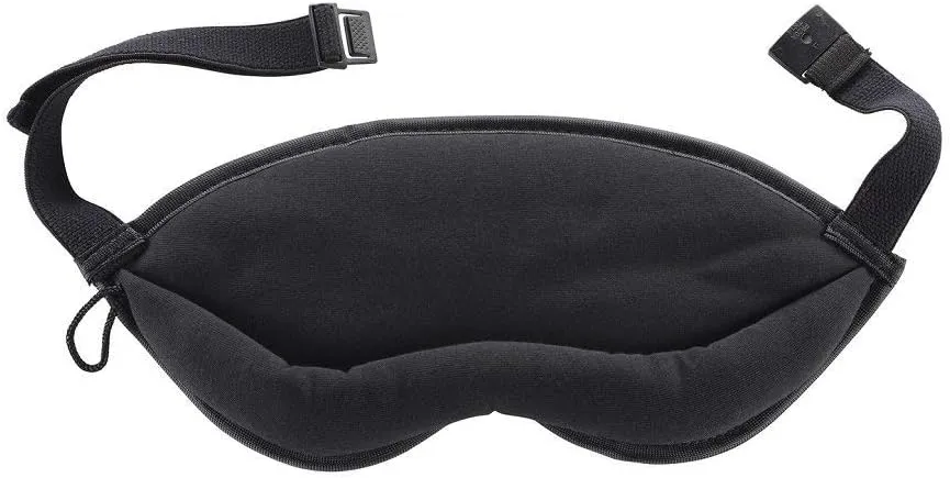 Lewis N. Clark Comfort Eye Mask   Sleep Aid to Block Light for Travel, Airplane, Hotel, Airport, Insomnia   Headache Relief with Adjustable Straps, 2 pack, Black