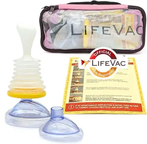 LifeVac Choking Airway Rescue Suction First Aid Device | Travel Kit - Pink