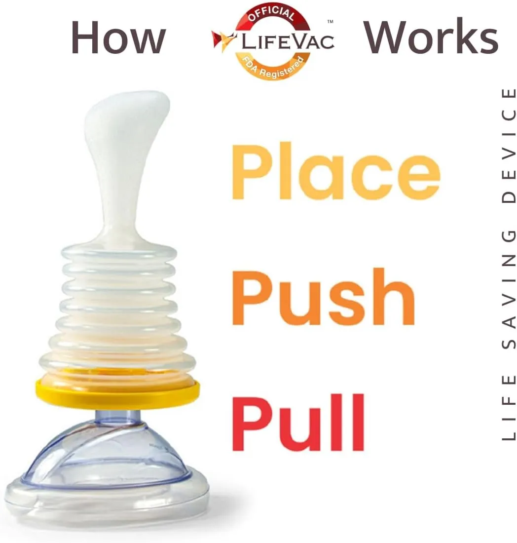 LifeVac Choking Airway Rescue Suction First Aid Device | Travel Kit - Pink