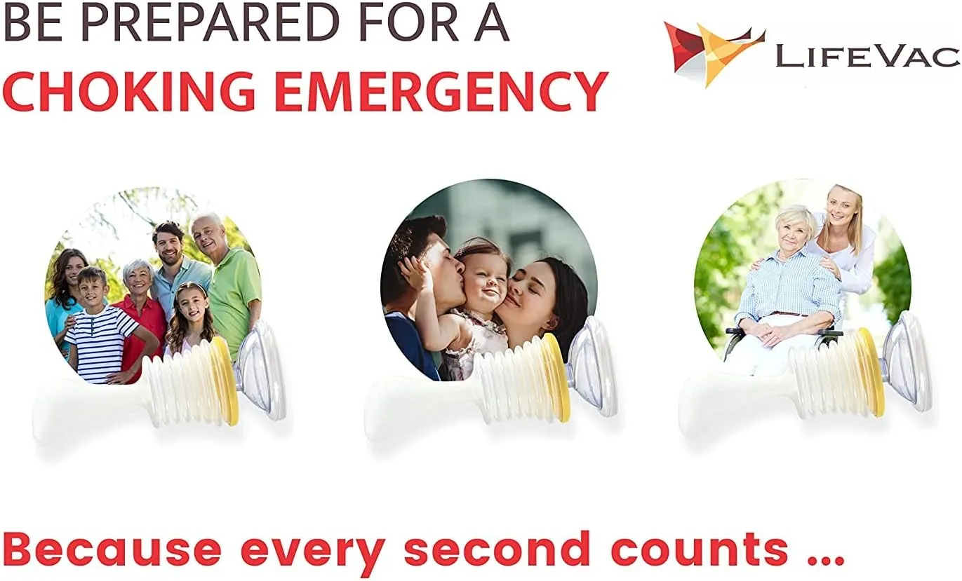 LifeVac Choking Airway Rescue Suction First Aid Device | Travel Kit - Pink