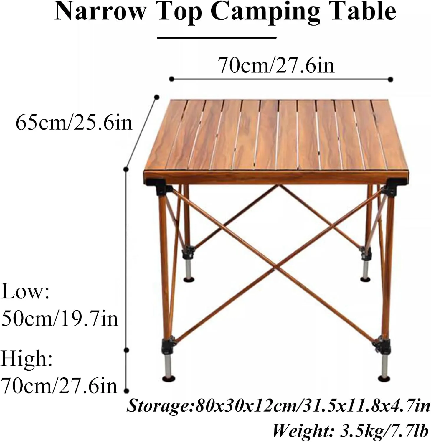 Liftable Camping Table Aluminum Alloy Picnic Table Ultralight Folding Camping Table Roll Up Table Top Multi-Purpose for Camp