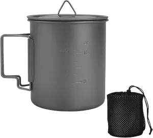 Light Weight Metal Cup Camping Picnics Water Mug Tableware With Folding Handle Travel Cooking Equipment Enduring