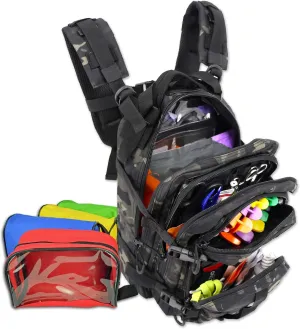 Lightning X Stocked EMS/EMT Trauma & Bleeding First Aid Responder Medical Backpack   Kit   Pouches - Black Camo