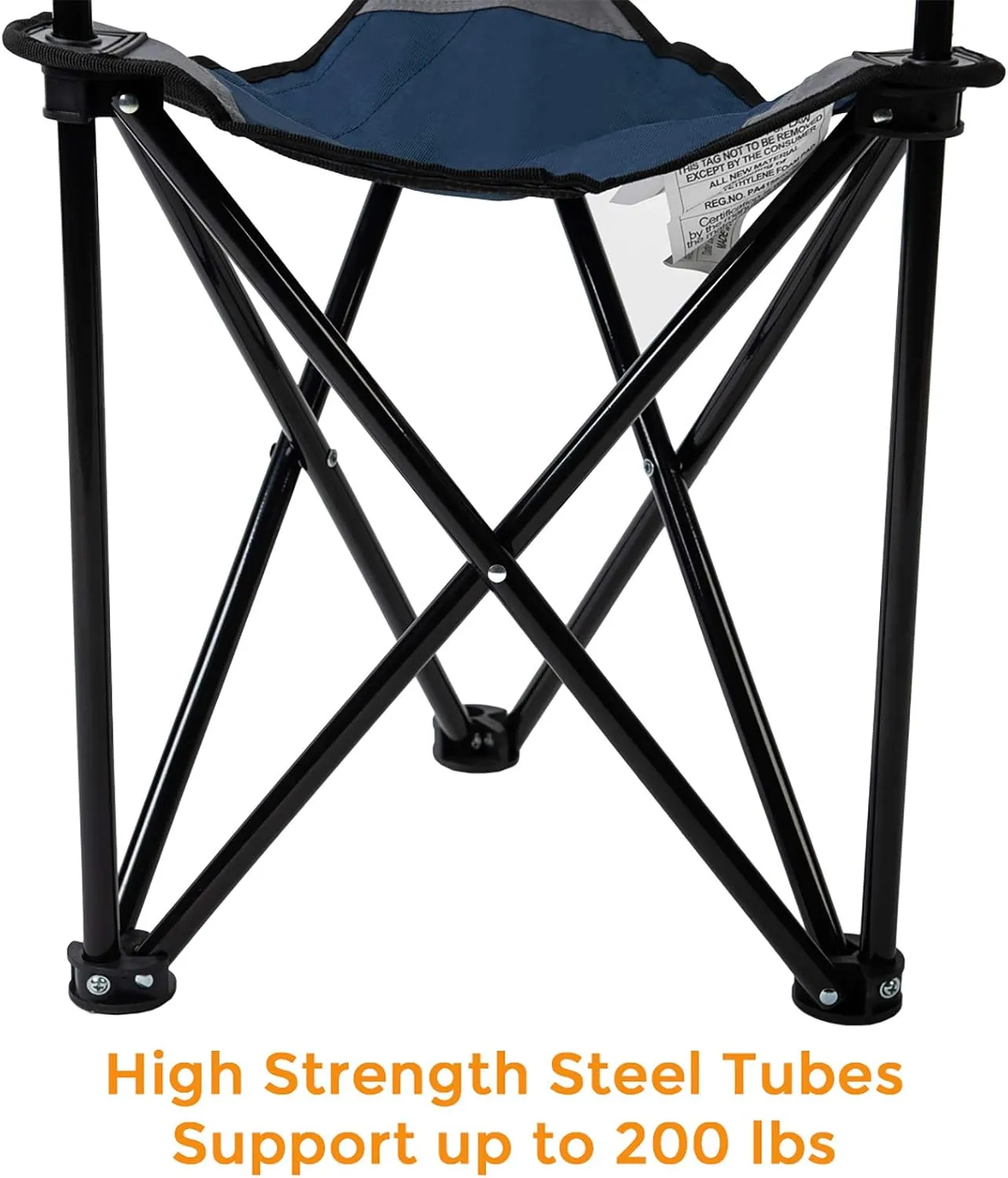 Lightweight Portable Tripod Camp Chair, Includes Carry Bag,polyester,steel - Navy/Gray