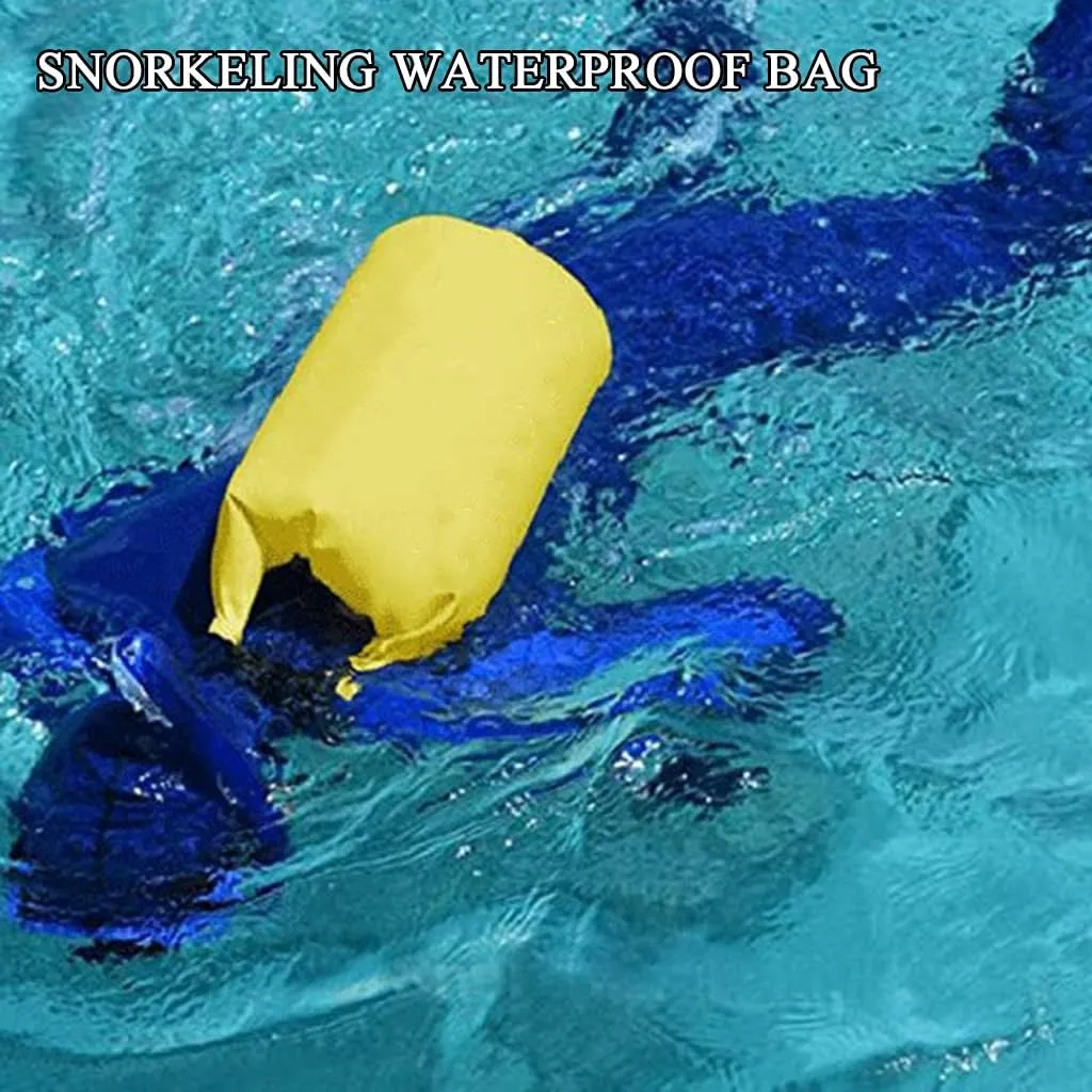 Lightweight Roll Top Dry Compression Sack, Floating Waterproof Dry Bag with Exterior Zippered Pocket, for Kayaking, Swimming, Rafting (Color : Yellow)