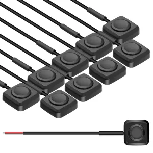 Linkstyle 10Pcs Momentary Push Button Switch, Momentary Switch Surface Mount ON/Off Horn Buttons for 12V/24V Car Horn, Industrial Control