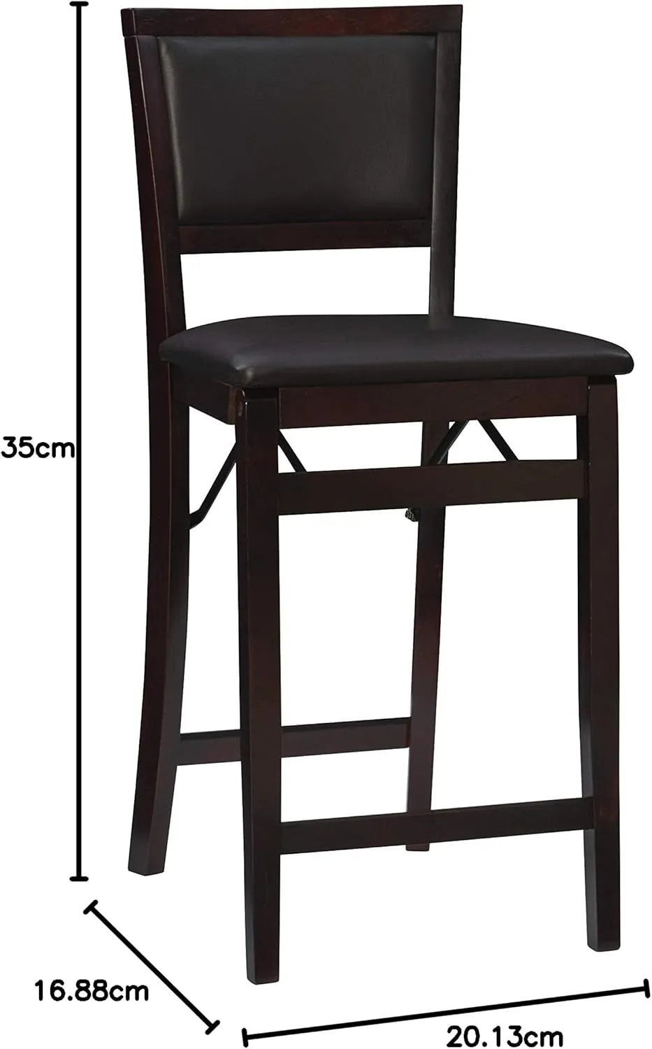 Linon Home Decor Keira Pad Back Folding Counter Stool, 24-Inch