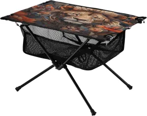 Lion Portable Folding Camping Table, Compact Lightweight Beach Table with Carrying Bag for Outdoor Picnics, BBQs, Camp