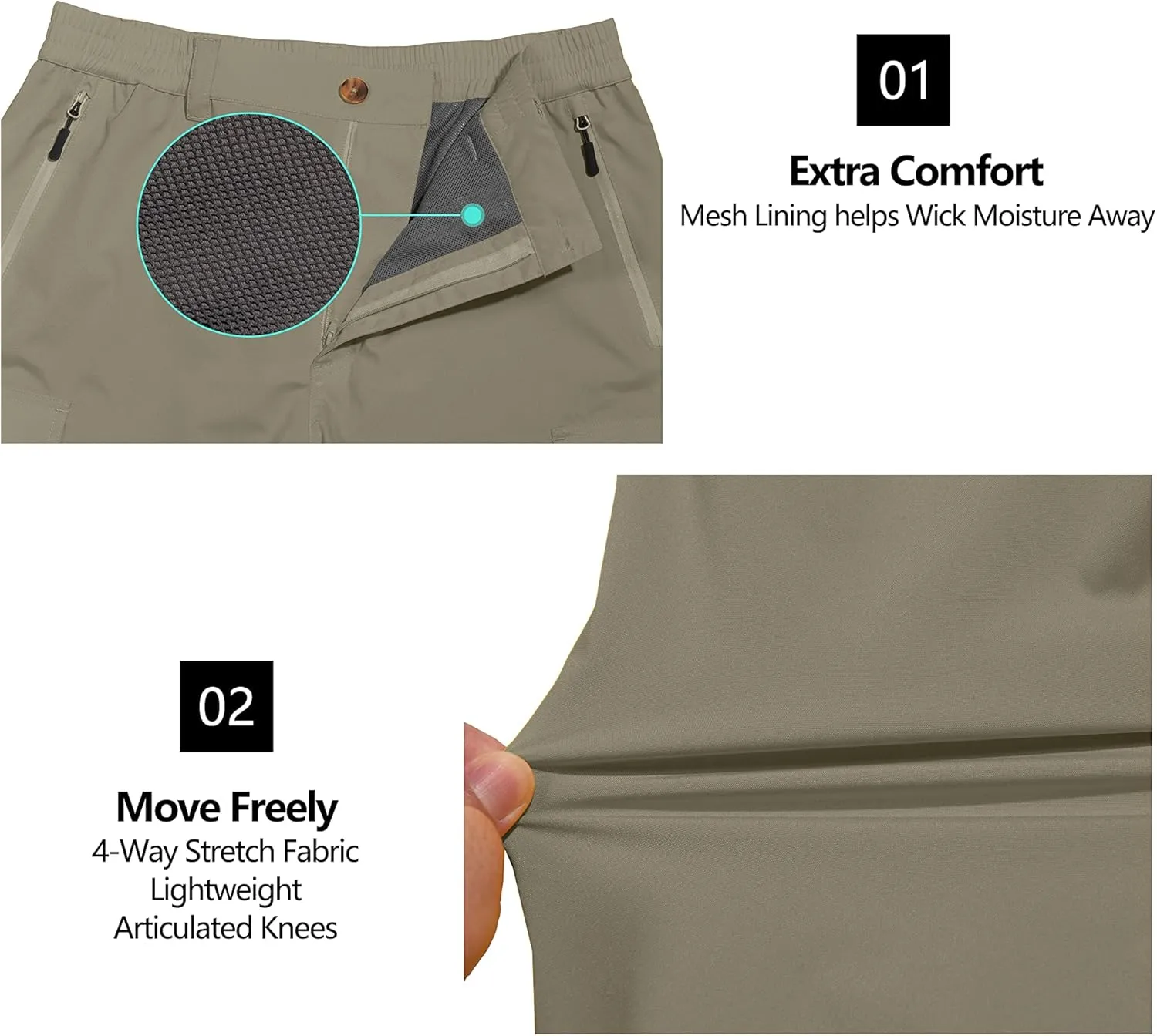 Little Donkey Andy Mens Waterproof Rain Hiking Pants Lightweight Quick Dry Outdoor Mountain Pants
