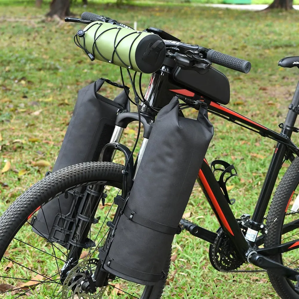 LIXADA 3L/7L Bike Fork Bag - Waterproof Dry Bag, Roll Top Design, Lightweight Bicycle Fork Bag, Portable Cycling Pack for Mountain & Road Bikes, Scooter